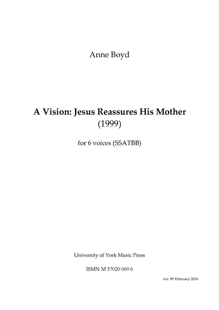 A Vision - Jesus Reassures His Mother